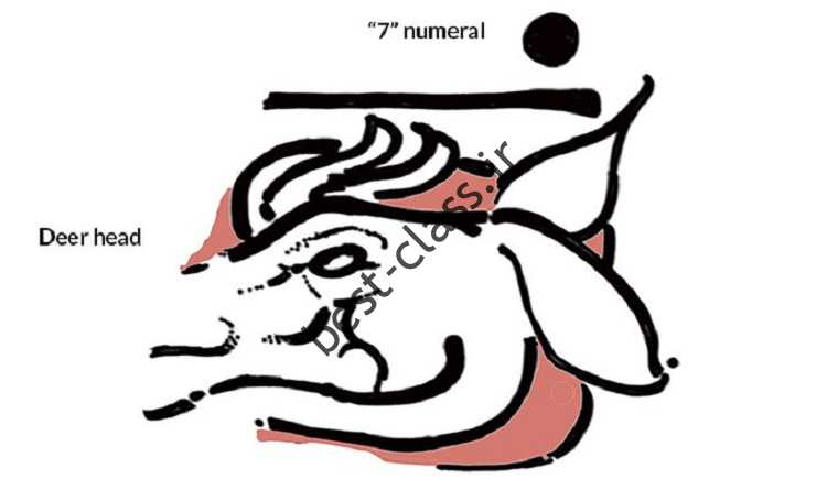 بازسازی نقاشی گوزن 7 در تقویم مایاها